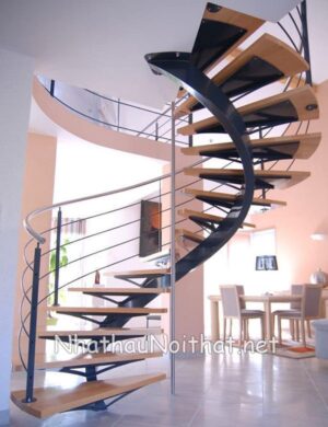 Mẫu cầu thang sắt xương cá đep