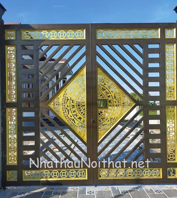 Xem Báo Giá & 50 Mẫu Cửa Cổng Sắt 2 Cánh Đẹp, Đơn Giản, Hiện Đại cua cong sat 2 canh don gian 22