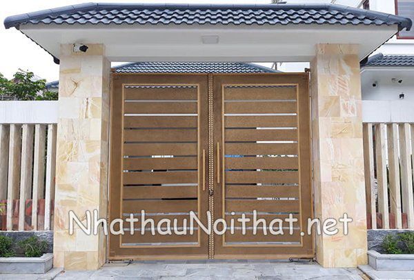 Xem Báo Giá & 50 Mẫu Cửa Cổng Sắt 2 Cánh Đẹp, Đơn Giản, Hiện Đại cua cong sat 2 canh don gian 23