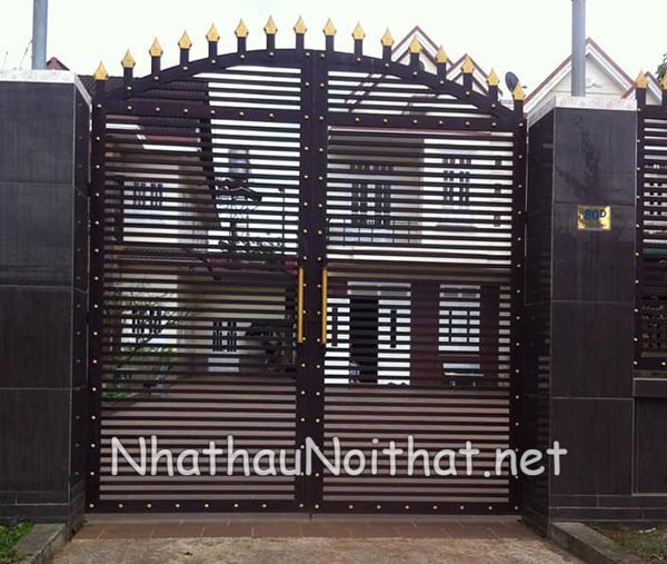 Xem Báo Giá & 50 Mẫu Cửa Cổng Sắt 2 Cánh Đẹp, Đơn Giản, Hiện Đại cua cong sat 2 canh don gian 8