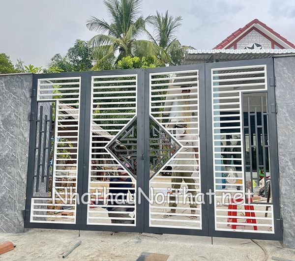 Khám Phá 50 Mẫu Cửa Cổng Sắt 4 Cánh Đẹp, Đơn Giản - Giá Rẻ Bất Ngờ cua cong sat 4 canh 14