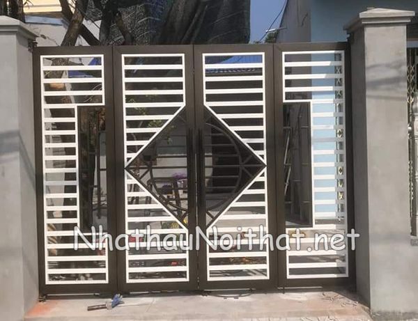 Khám Phá 50 Mẫu Cửa Cổng Sắt 4 Cánh Đẹp, Đơn Giản - Giá Rẻ Bất Ngờ cua cong sat 4 canh 21