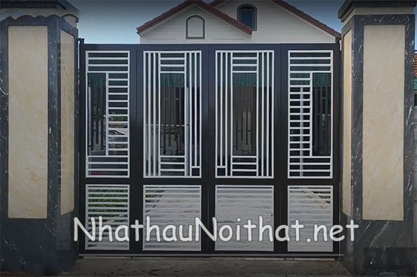 Khám Phá 50 Mẫu Cửa Cổng Sắt 4 Cánh Đẹp, Đơn Giản - Giá Rẻ Bất Ngờ cua cong sat 4 canh 37