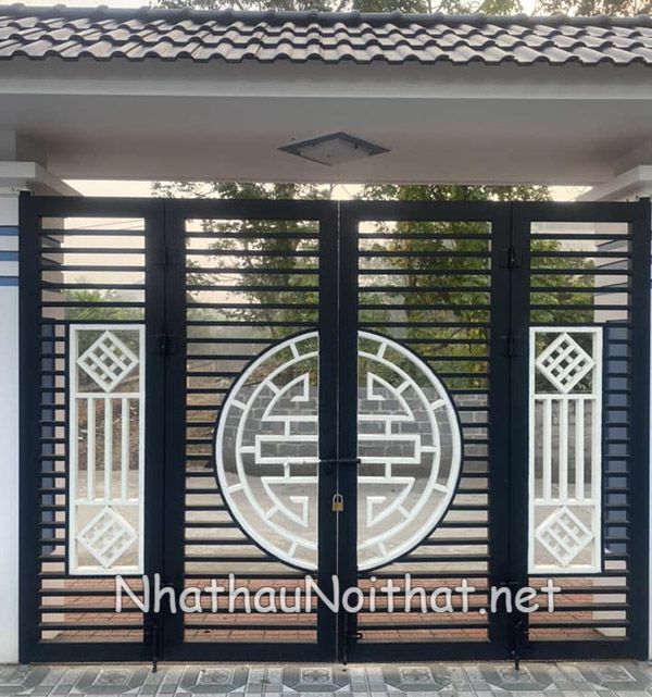 Khám Phá 50 Mẫu Cửa Cổng Sắt 4 Cánh Đẹp, Đơn Giản - Giá Rẻ Bất Ngờ cua cong sat 4 canh 38