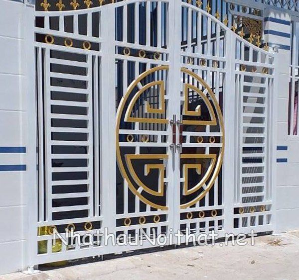 Khám Phá 50 Mẫu Cửa Cổng Sắt 4 Cánh Đẹp, Đơn Giản - Giá Rẻ Bất Ngờ cua cong sat 4 canh 39
