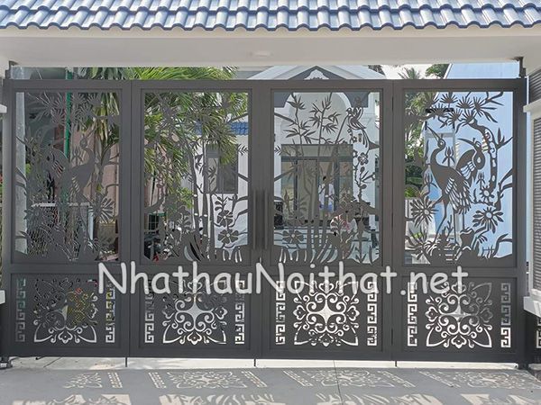 Mê Mẩn Với 50 Mẫu Cửa Cổng Sắt CNC Đẹp Hiện Đại – Giá Cực Ưu Đãi! cua cong sat CNC 4 canh 19