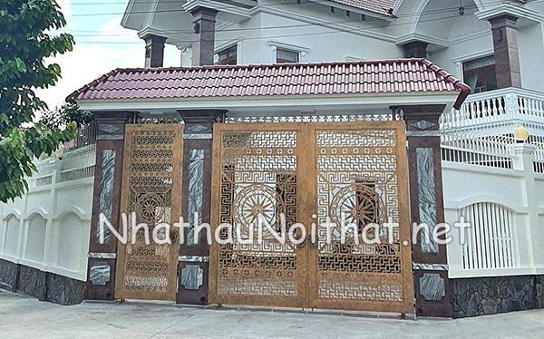 Gợi Ý 50 Mẫu Cửa Cổng Sắt CNC 4 Cánh Đẹp, Hiện Đại – Xem Ngay Báo Giá cua cong sat CNC 4 canh 24