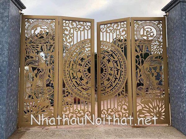 Gợi Ý 50 Mẫu Cửa Cổng Sắt CNC 4 Cánh Đẹp, Hiện Đại – Xem Ngay Báo Giá cua cong sat CNC 4 canh 50
