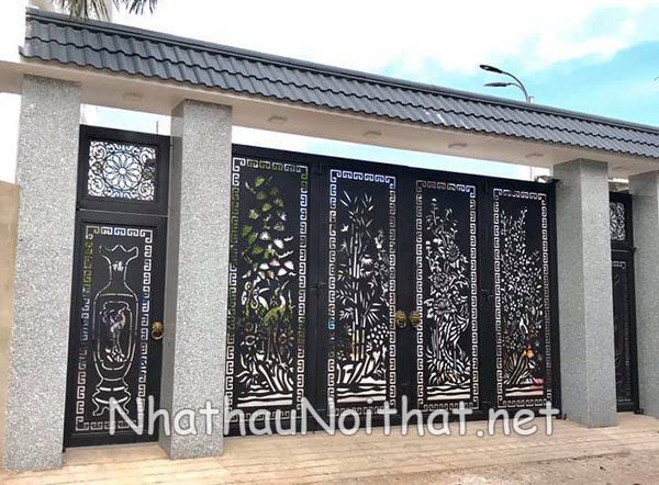 Gợi Ý 50 Mẫu Cửa Cổng Sắt CNC 4 Cánh Đẹp, Hiện Đại – Xem Ngay Báo Giá cua cong sat CNC 4 canh 52