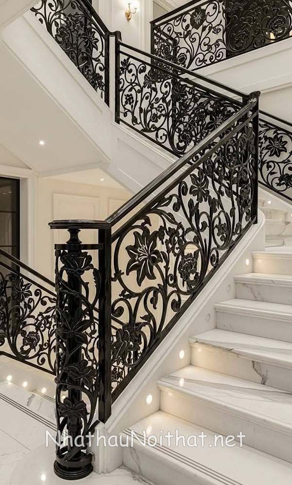 Xem 50 Mẫu Lan Can Cầu Thang Sắt Đẹp Hiện Đại – Báo Giá Hấp Dẫn! lan can cau thang sat 9