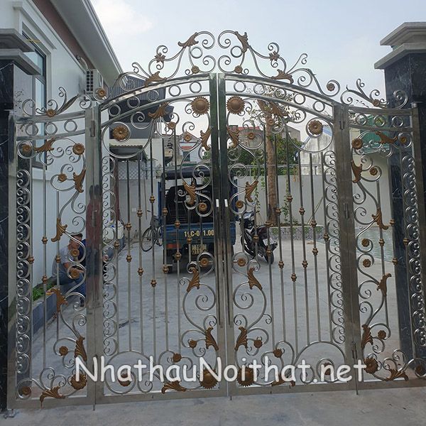 Top 50 Mẫu Cửa Cổng Inox 4 Cánh Đẹp – Giá Rẻ Bất Ngờ, Xem Là Muốn Lắp! cua cong inox 4 canh 25