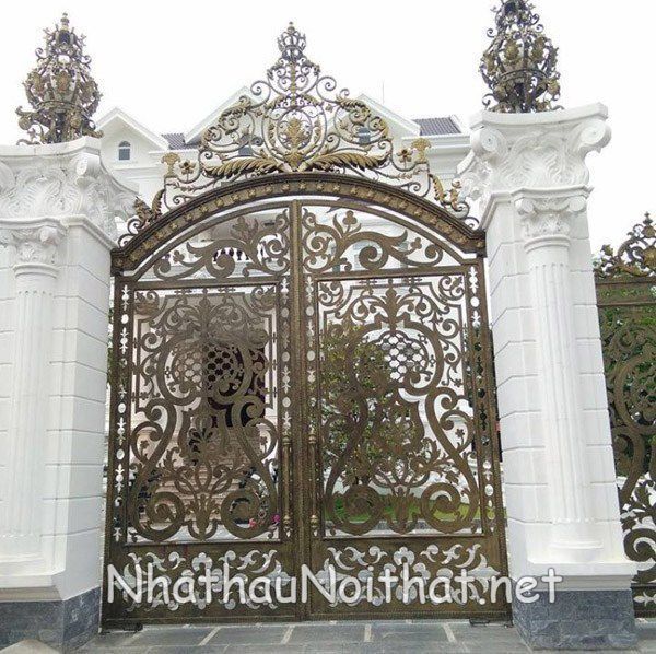 Mê Mẩn Với 50 Mẫu Cửa Cổng Sắt CNC Đẹp Hiện Đại – Giá Cực Ưu Đãi! cua cong sat CNC 2 canh 1