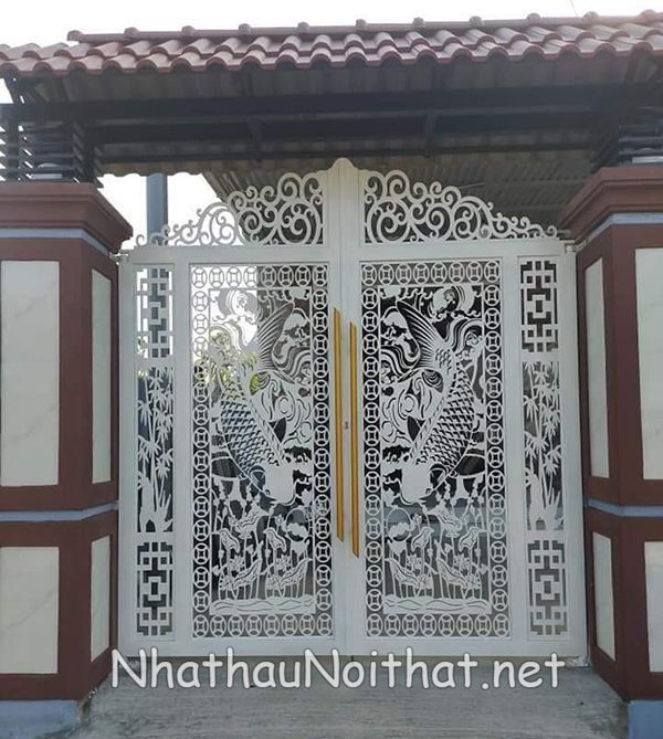 Mê Mẩn Với 50 Mẫu Cửa Cổng Sắt CNC Đẹp Hiện Đại – Giá Cực Ưu Đãi! cua cong sat CNC 2 canh 13