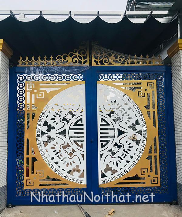 Mê Mẩn Với 50 Mẫu Cửa Cổng Sắt CNC Đẹp Hiện Đại – Giá Cực Ưu Đãi! cua cong sat CNC 2 canh 6