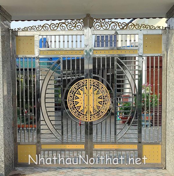 Xem 50 Mẫu Cửa Cổng Inox 2 Cánh Đẹp Vừa Ra Mắt – Báo Giá Cực Hấp Dẫn mau cua cong inox 2 canh 15