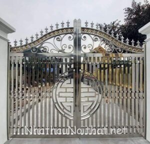 Cổng Inox 2 Cánh Chữ Thọ - Mẫu Đẹp, Độ Bền Cao, Thiết Kế Hiện Đại!