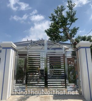 Mẫu cửa cổng inox 2 cánh đẹp