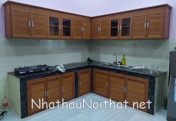 Xem 50 Mẫu Tủ Bếp Nhôm Kính Giá Rẻ Mới Nhất - Giá Chỉ Từ 1,2tr/md tu bep nhom kinh gia re 28