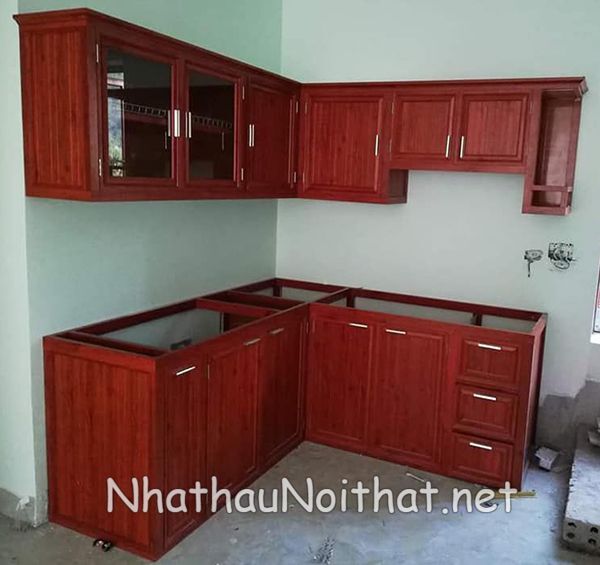 Xem 50 Mẫu Tủ Bếp Nhôm Kính Giá Rẻ Mới Nhất - Giá Chỉ Từ 1,2tr/md tu bep nhom kinh gia re 3