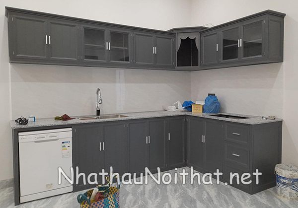 Xem 50 Mẫu Tủ Bếp Nhôm Kính Giá Rẻ Mới Nhất - Giá Chỉ Từ 1,2tr/md tu bep nhom kinh gia re 39
