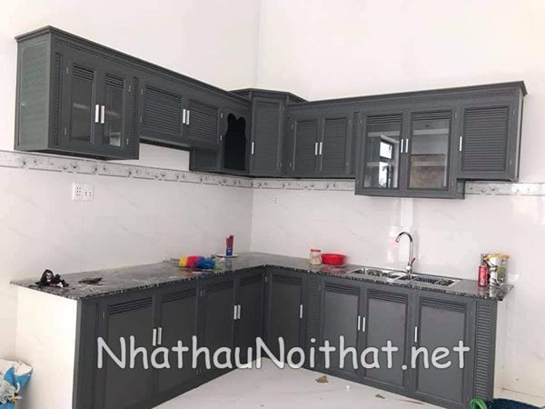 Xem 50 Mẫu Tủ Bếp Nhôm Kính Giá Rẻ Mới Nhất - Giá Chỉ Từ 1,2tr/md tu bep nhom kinh gia re 6
