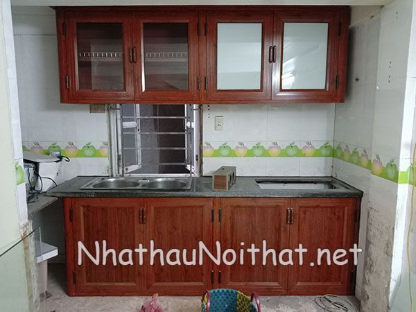 Khám Phá 50 Mẫu Tủ Bếp Nhôm Kính Nhỏ Đơn Giản Đẹp – Giá Rẻ Bất Ngờ! tu bep nhom kinh nho don gian 8