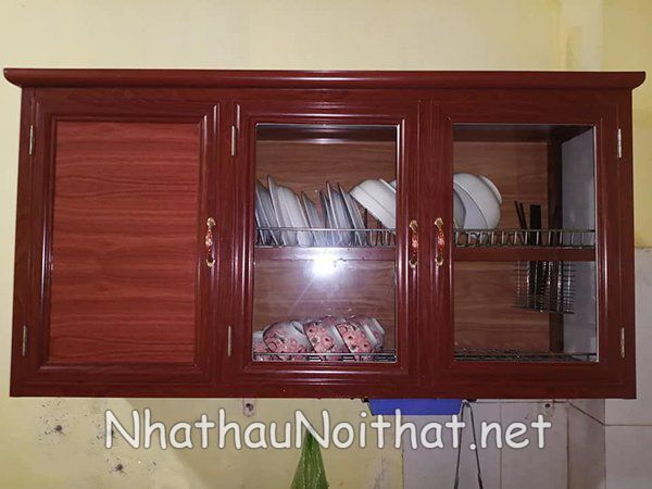 Báo Giá Tủ Bếp Nhôm Kính Treo Tường - Xem Ngay 30 Mẫu Đẹp Mới Nhất tu bep nhom kinh treo tuong 5